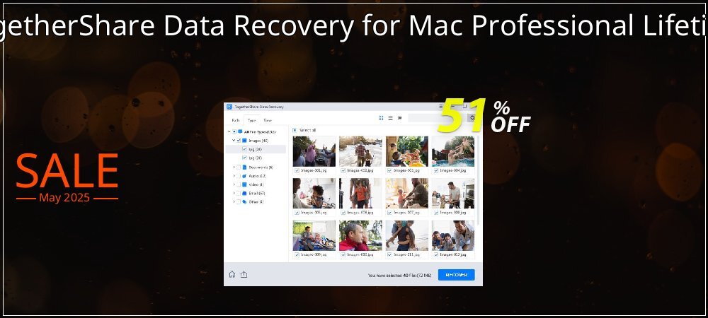 TogetherShare Data Recovery for Mac Professional Lifetime coupon on Constitution Memorial Day offering discount