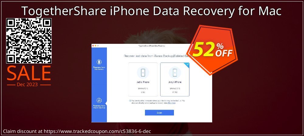 TogetherShare iPhone Data Recovery for Mac coupon on World Party Day super sale