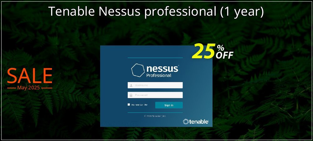 Tenable Nessus professional - 1 year  coupon on National Loyalty Day discounts