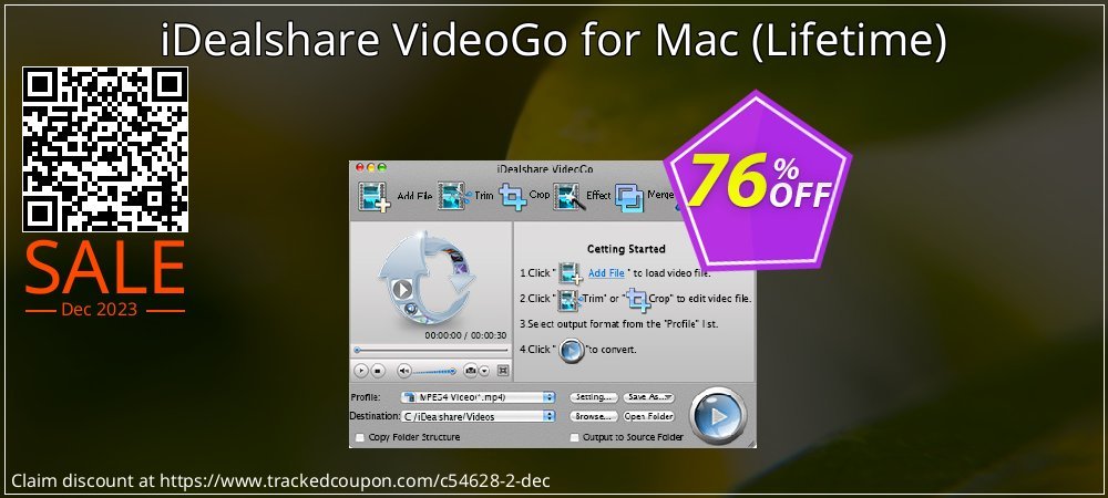 iDealshare VideoGo for Mac - Lifetime  coupon on April Fools' Day offer