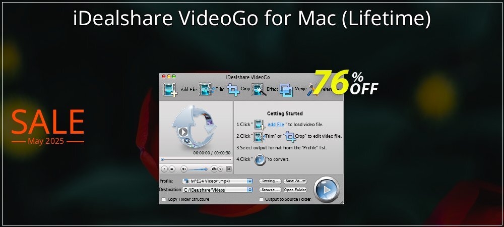iDealshare VideoGo for Mac - Lifetime  coupon on Working Day discount