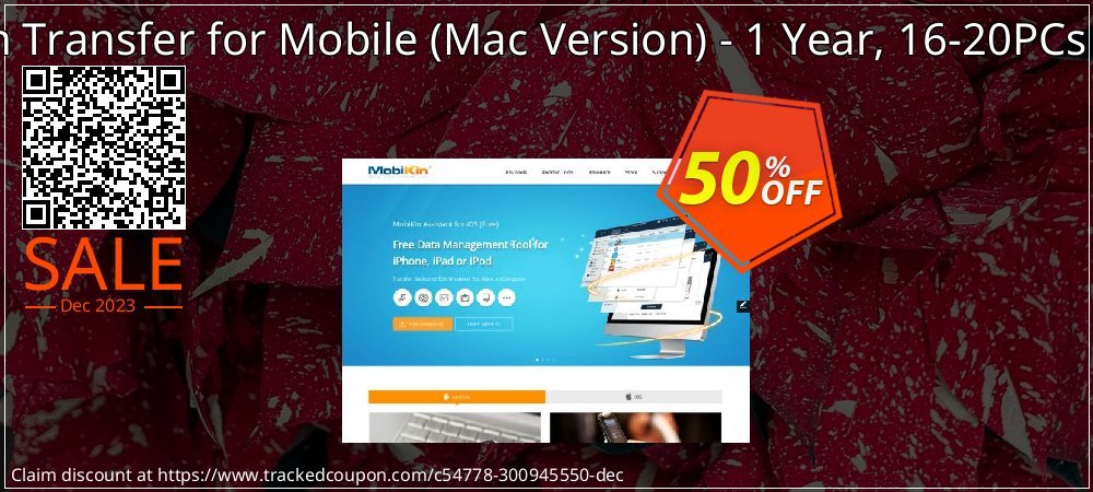 MobiKin Transfer for Mobile - Mac Version - 1 Year, 16-20PCs License coupon on Mother Day offer