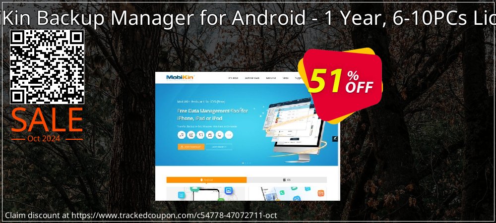 MobiKin Backup Manager for Android - 1 Year, 6-10PCs License coupon on National Loyalty Day sales