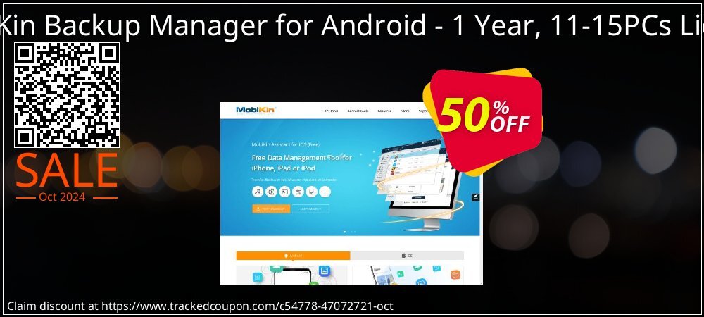 MobiKin Backup Manager for Android - 1 Year, 11-15PCs License coupon on National Loyalty Day deals
