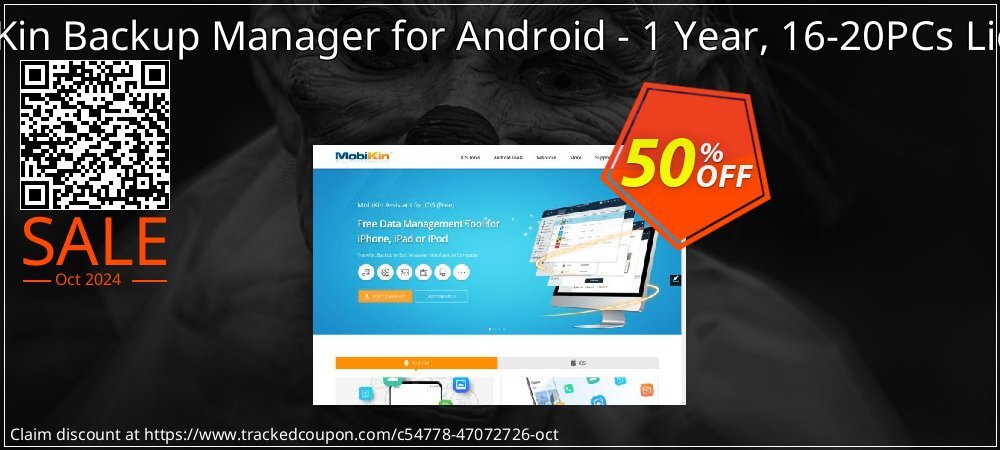 MobiKin Backup Manager for Android - 1 Year, 16-20PCs License coupon on National Loyalty Day super sale