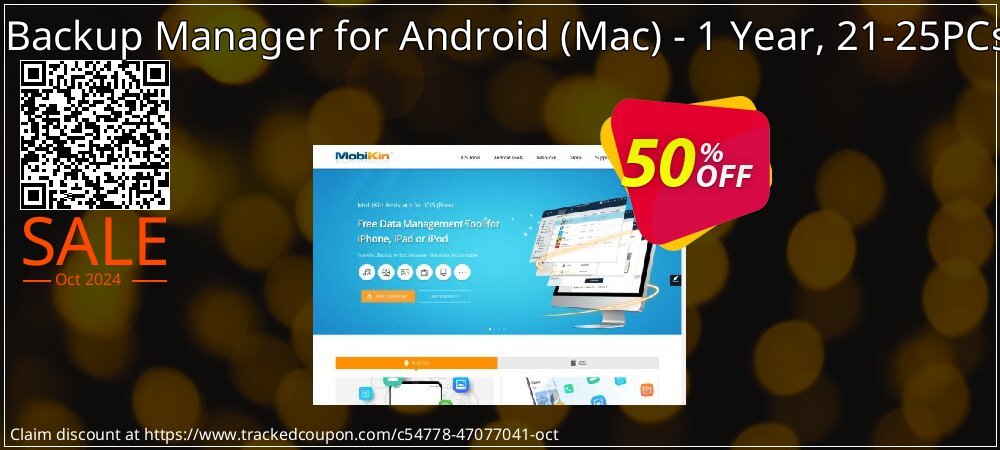 MobiKin Backup Manager for Android - Mac - 1 Year, 21-25PCs License coupon on National Loyalty Day deals