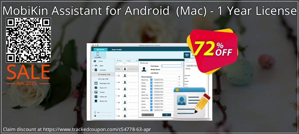 MobiKin Assistant for Android  - Mac - 1 Year License coupon on Easter Day super sale