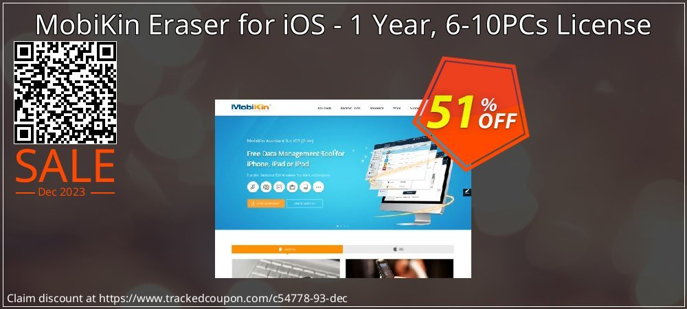 MobiKin Eraser for iOS - 1 Year, 6-10PCs License coupon on Easter Day sales