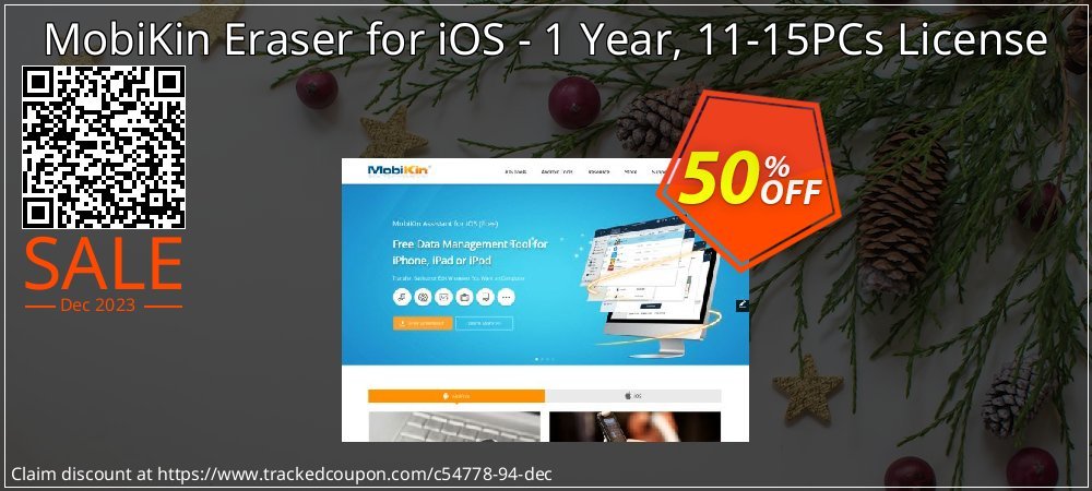 MobiKin Eraser for iOS - 1 Year, 11-15PCs License coupon on Hug Holiday discount