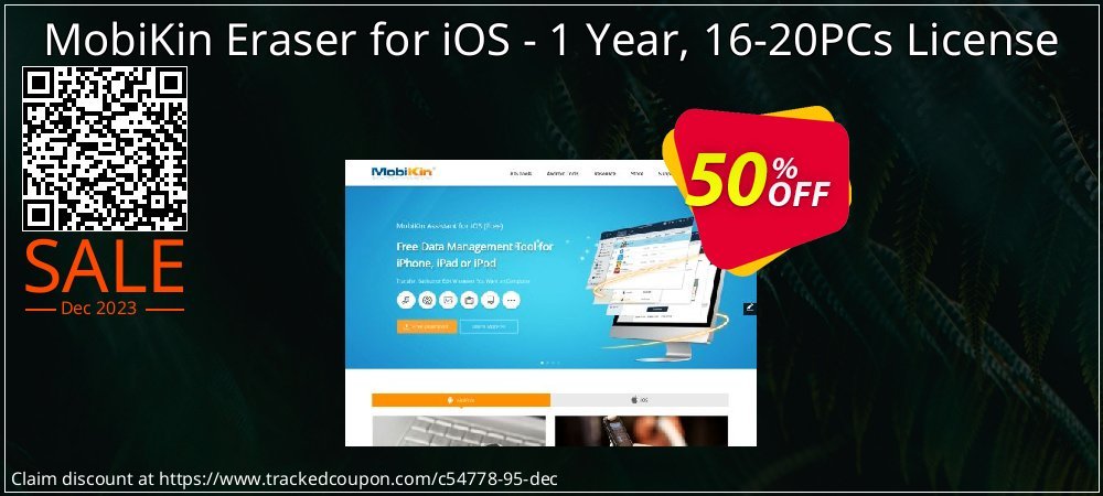 Get 50% OFF MobiKin Eraser for iOS - 1 Year, 16-20PCs License promo sales