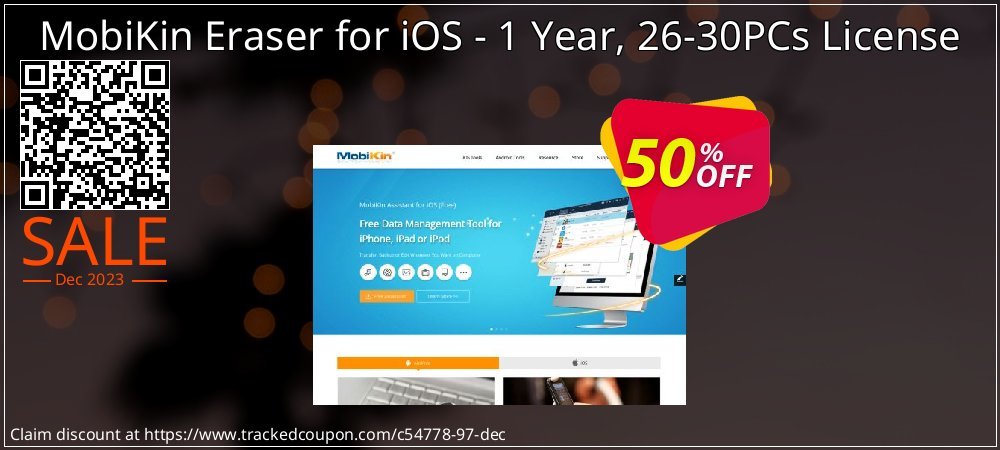 MobiKin Eraser for iOS - 1 Year, 26-30PCs License coupon on April Fools' Day offering discount