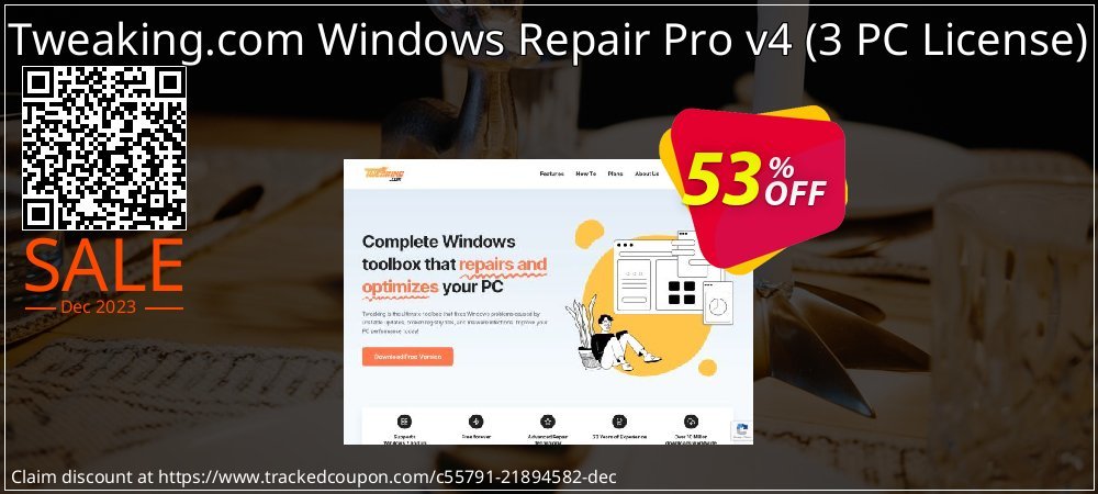 Tweaking.com Windows Repair Pro v4 - 3 PC License  coupon on April Fools' Day offering sales