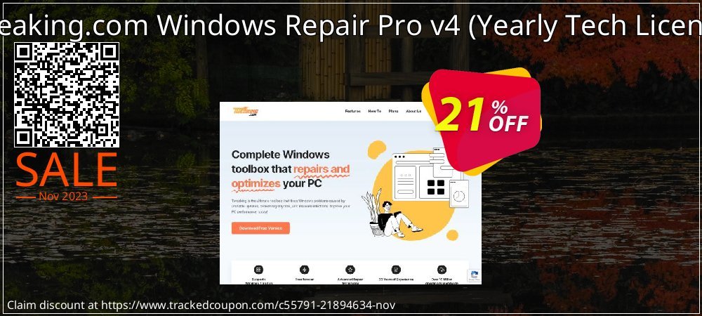 Tweaking.com Windows Repair Pro v4 - Yearly Tech License  coupon on Tell a Lie Day discount