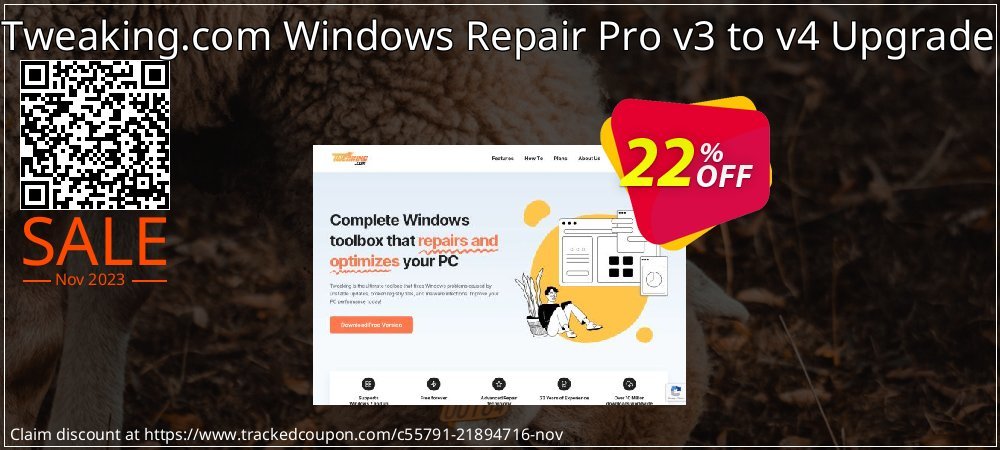 Tweaking.com Windows Repair Pro v3 to v4 Upgrade coupon on World Party Day offering discount
