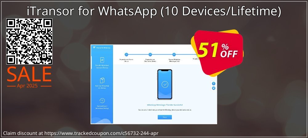 iTransor for WhatsApp - 10 Devices/Lifetime  coupon on Tell a Lie Day promotions