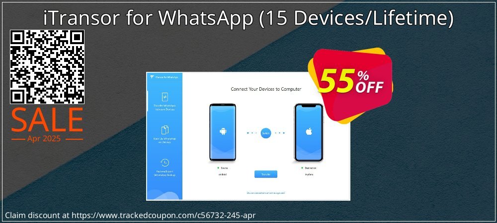 iTransor for WhatsApp - 15 Devices/Lifetime  coupon on National Walking Day sales