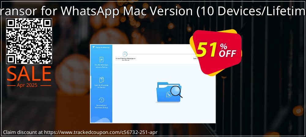 iTransor for WhatsApp Mac Version - 10 Devices/Lifetime  coupon on World Party Day super sale