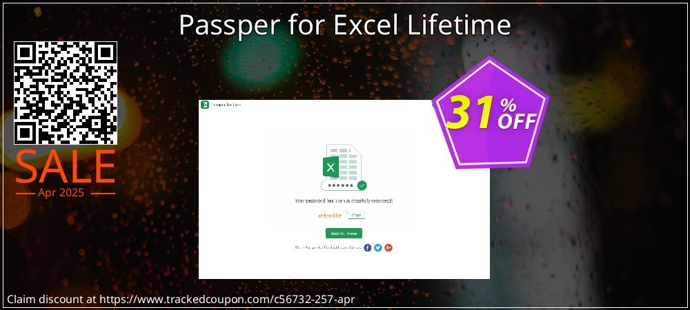 Passper for Excel Lifetime coupon on Working Day offering discount