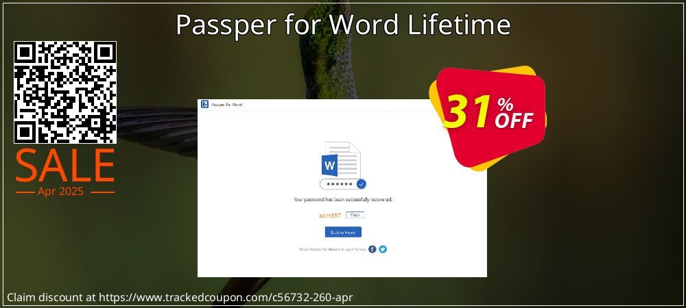 Passper for Word Lifetime coupon on National Walking Day super sale