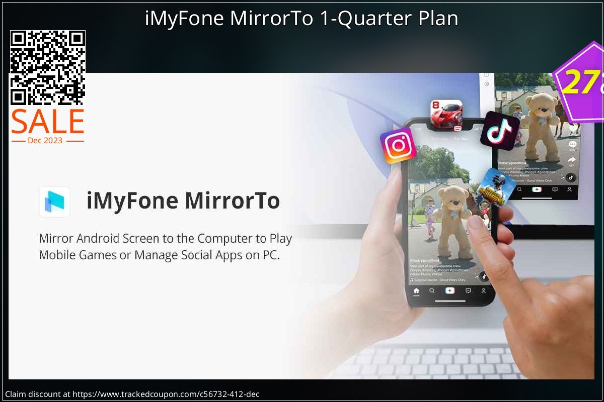 iMyFone MirrorTo 1-Quarter Plan coupon on April Fools' Day offering sales