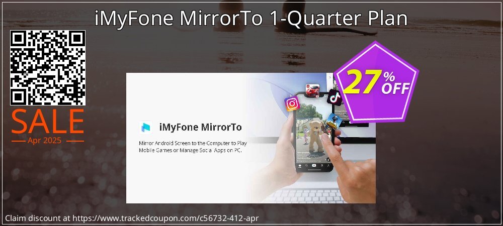 iMyFone MirrorTo 1-Quarter Plan coupon on April Fools' Day offering sales