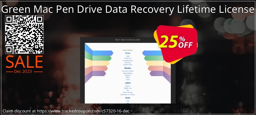 Green Mac Pen Drive Data Recovery Lifetime License coupon on World Party Day promotions