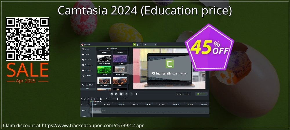 Camtasia 2022 - Education price  coupon on April Fools' Day discount