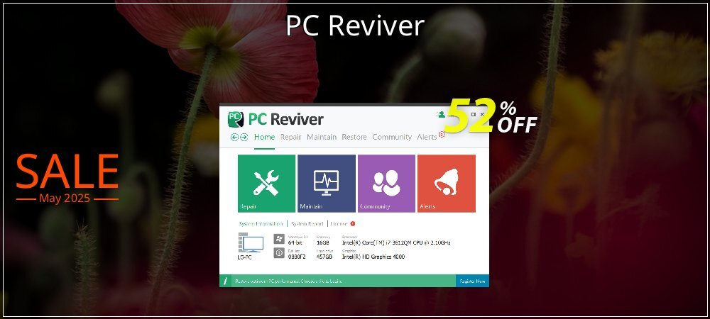 PC Reviver coupon on Summer promotions