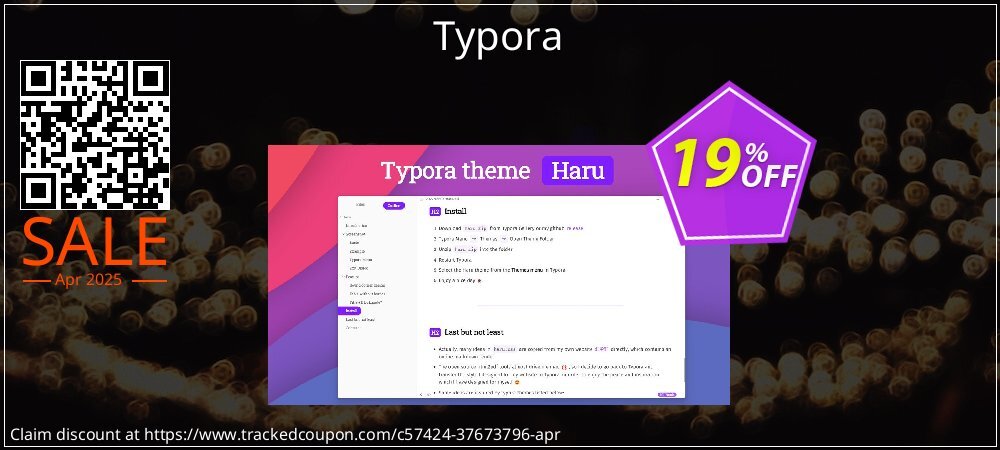 Typora coupon on World Party Day sales