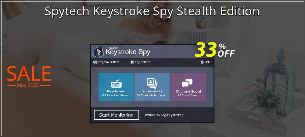 Spytech Keystroke Spy Stealth Edition coupon on National Smile Day offering sales