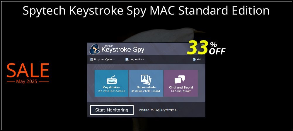 Spytech Keystroke Spy MAC Standard Edition coupon on National Memo Day offering discount