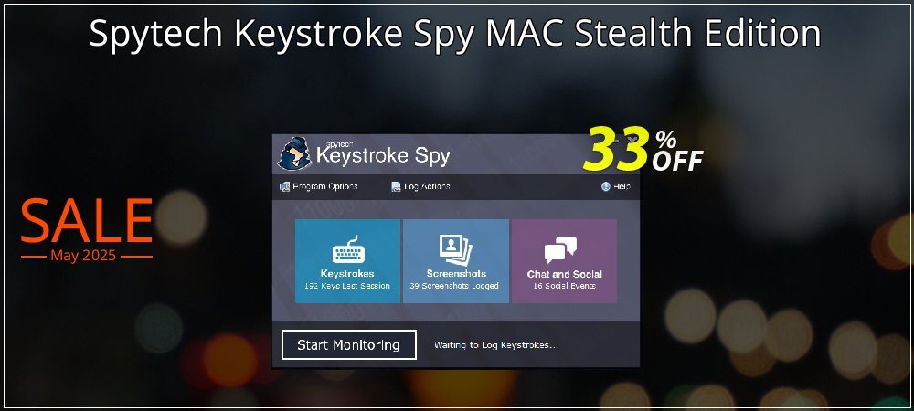 Spytech Keystroke Spy MAC Stealth Edition coupon on National Pizza Party Day offering sales