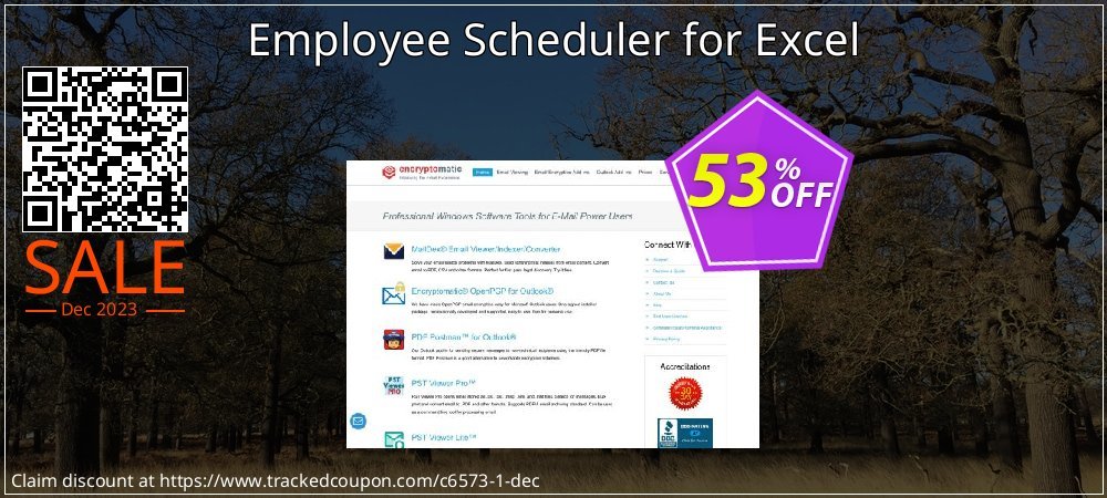 Employee Scheduler for Excel coupon on End year offering sales