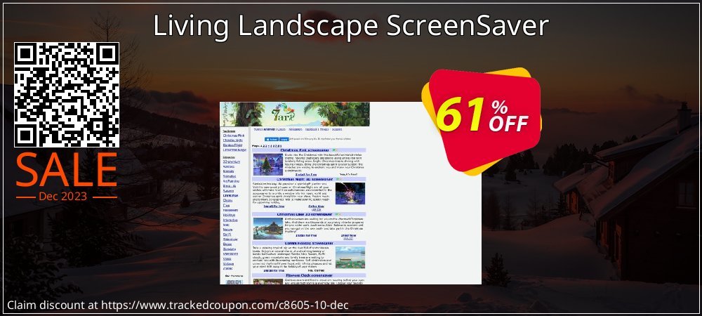 Living Landscape ScreenSaver coupon on National Walking Day offering discount