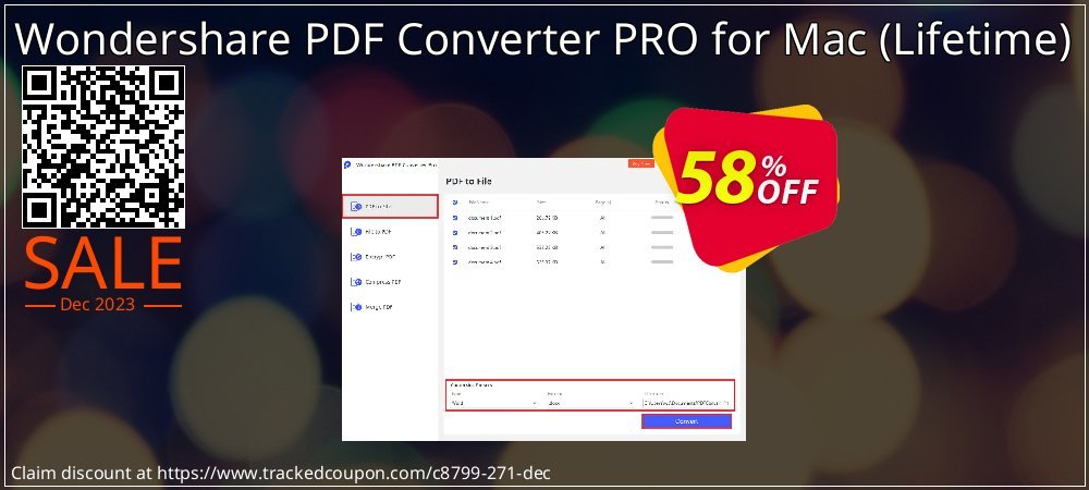 Wondershare PDF Converter PRO for Mac - Lifetime  coupon on National Savings Day super sale