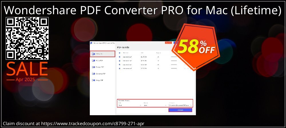 Wondershare PDF Converter PRO for Mac - Lifetime  coupon on World Party Day sales