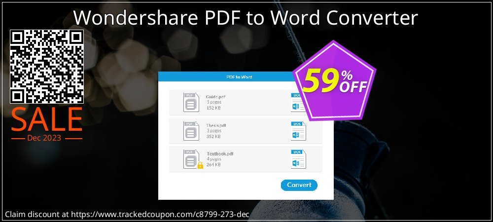 Wondershare PDF to Word Converter coupon on World Population Day offering sales