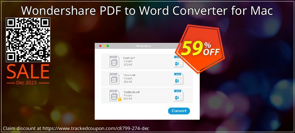 Wondershare PDF to Word Converter for Mac coupon on Nude Day super sale