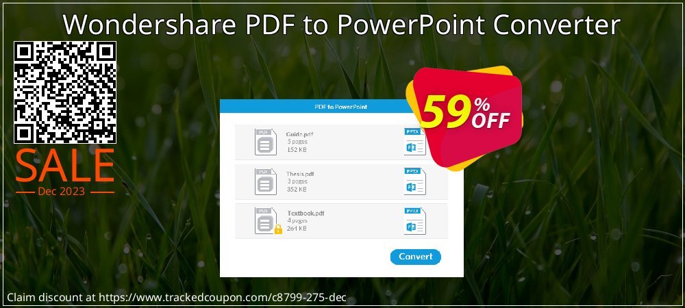 Wondershare PDF to PowerPoint Converter coupon on Autumn sales