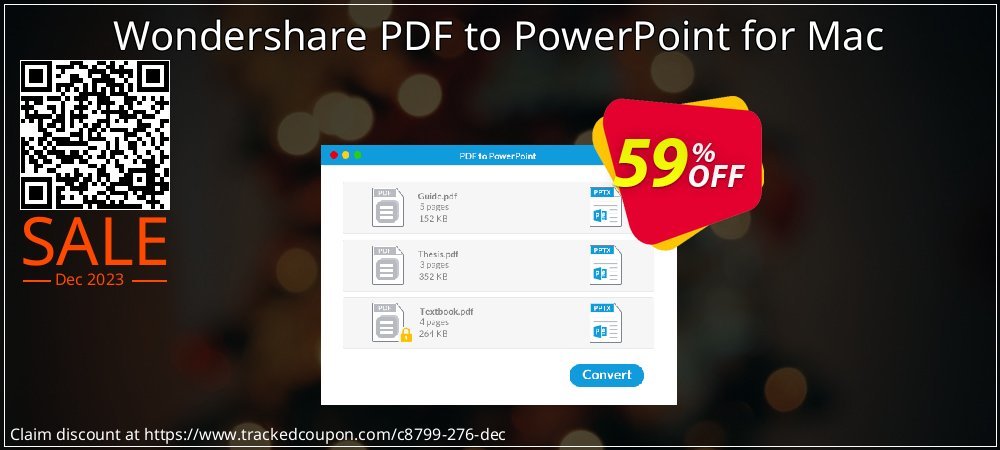 Wondershare PDF to PowerPoint for Mac coupon on World Whisky Day super sale