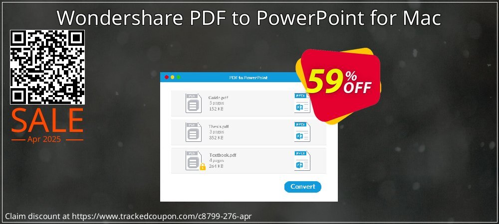 Wondershare PDF to PowerPoint for Mac coupon on World Party Day offering sales