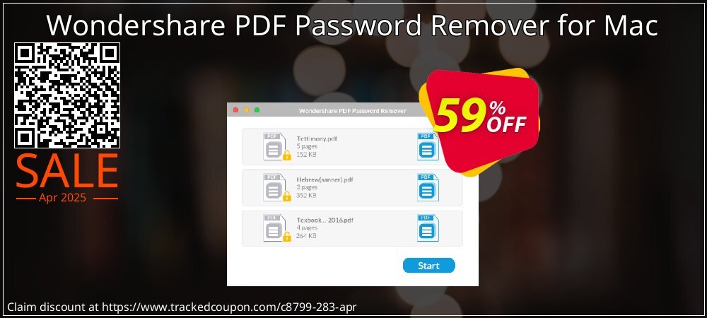 Wondershare PDF Password Remover for Mac coupon on National Pizza Party Day offering discount