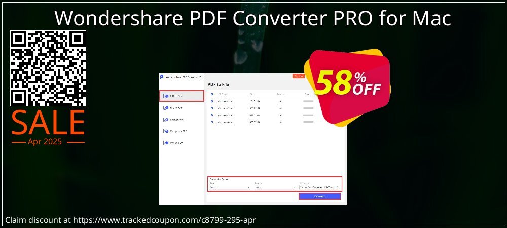Wondershare PDF Converter PRO for Mac coupon on Mother Day discounts
