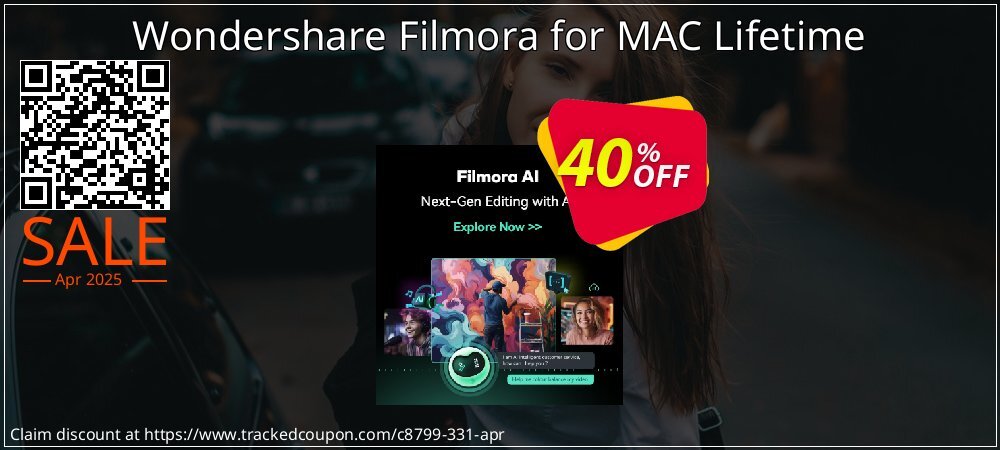 Wondershare Filmora for MAC Lifetime coupon on Palm Sunday offering sales