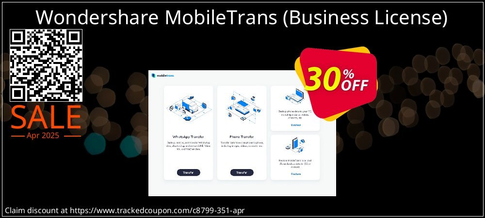 Wondershare MobileTrans - Business License  coupon on World Whisky Day sales