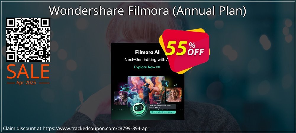 Wondershare Filmora - Annual Plan  coupon on April Fools' Day offering sales