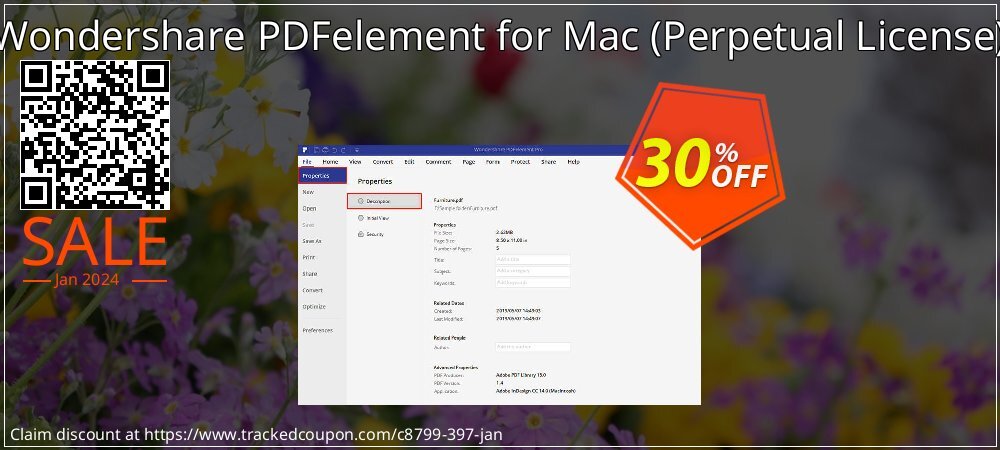 Wondershare PDFelement for Mac - Perpetual License  coupon on New Year's Weekend super sale