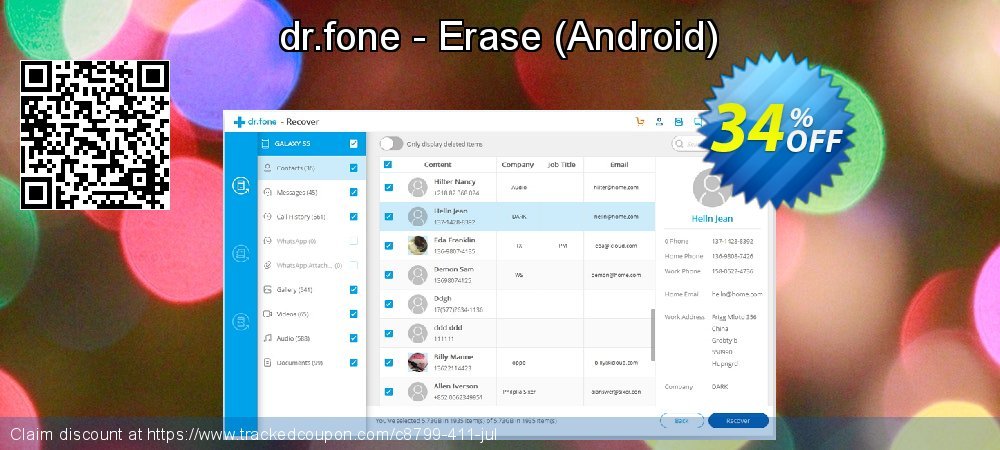 Claim 34% OFF dr.fone - Erase - Android Coupon discount March, 2020