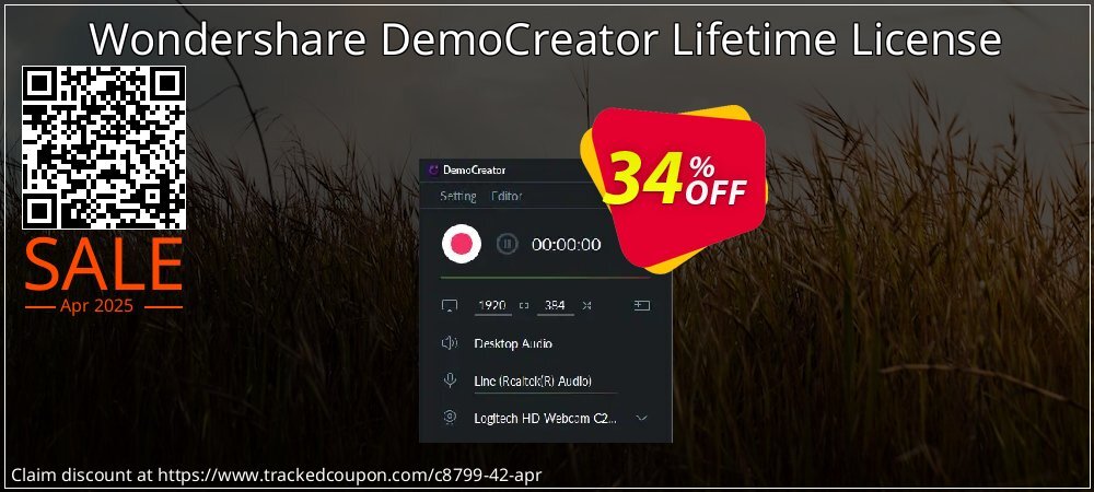 Wondershare DemoCreator Lifetime License coupon on April Fools' Day offering sales