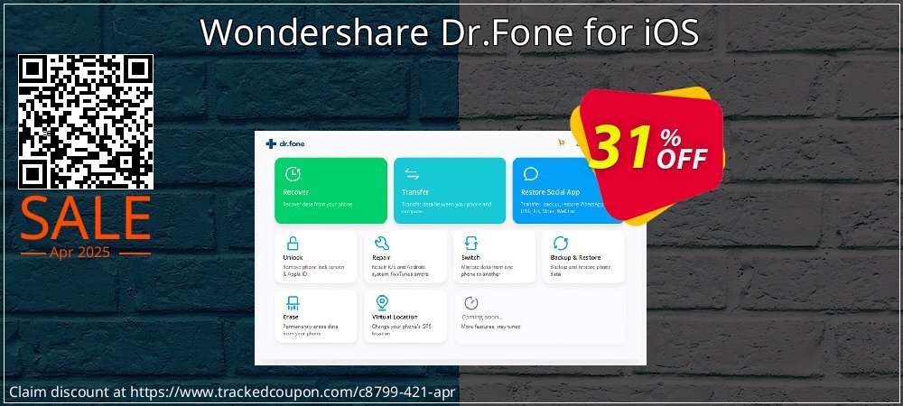 Wondershare Dr.Fone for iOS coupon on World Party Day super sale